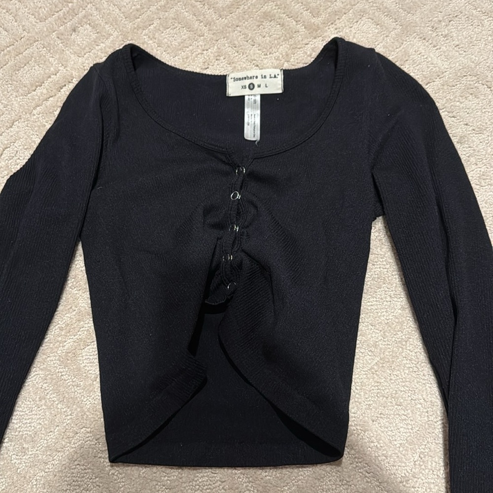 Button Closed Crop Top - image 3